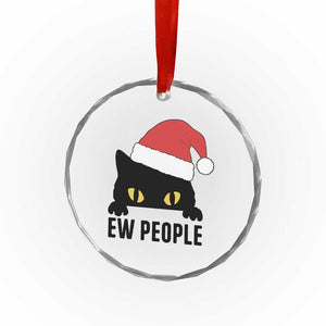 Funny Cat Christmas Crystal Glass Ornament Ew People Anti Social Grumpy Cat Xmas TS14 Print Your Wear