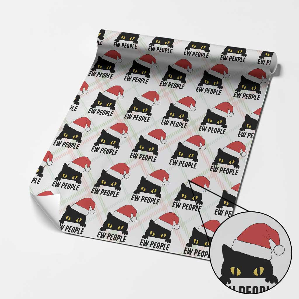 Funny Cat Christmas Wrapping Paper Roll Ew People Anti Social Grumpy Cat Xmas TS14 Christmas Plaid Print Your Wear