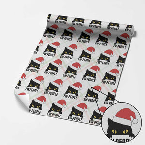 Funny Cat Christmas Wrapping Paper Roll Ew People Anti Social Grumpy Cat Xmas TS14 Christmas Plaid Print Your Wear