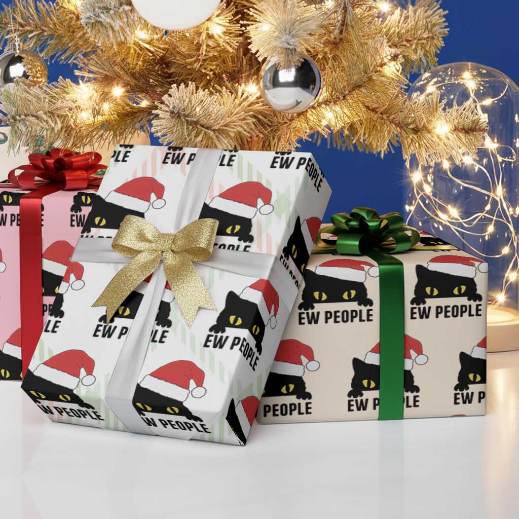 Funny Cat Christmas Wrapping Paper Roll Ew People Anti Social Grumpy Cat Xmas TS14 Print Your Wear