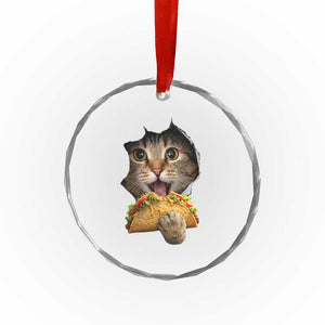 Funny Cat Eating Taco Crystal Glass Ornament Mexican Food Lover Gift TS12 Print Your Wear