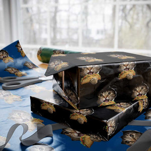 Funny Cat Eating Taco Wrapping Paper Roll Mexican Food Lover Gift TS12 Black Print Your Wear