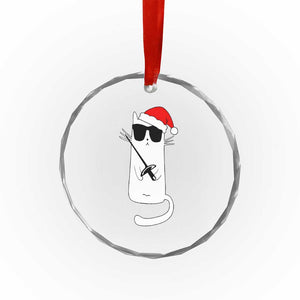 Funny Cat Fencing Christmas Crystal Glass Ornament Cute Kitty Lover TS14 Print Your Wear