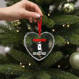 Funny Cat Fencing Heart Crystal Glass Ornament Make Me New Friends And Stab Them TS14 Print Your Wear