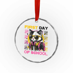 Funny Cat First Day Of School Crystal Glass Ornament Back To School Gift For Kids TS12 Print Your Wear