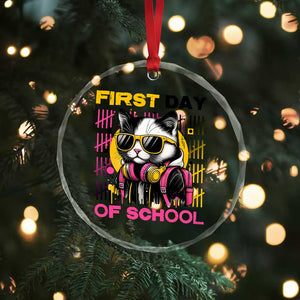 Funny Cat First Day Of School Crystal Glass Ornament Back To School Gift For Kids TS12 Print Your Wear