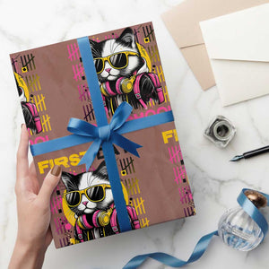 Funny Cat First Day Of School Wrapping Paper Roll Back To School Gift For Kids TS12 Mocha Print Your Wear