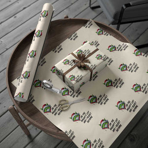 Funny Cat Green Christmas Wrapping Paper Roll On The Naughty List And I Regret Nothing TS14 Beige Print Your Wear