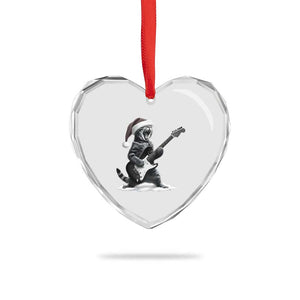 Funny Cat Guitar Heart Crystal Glass Ornament Rock and Roll Christmas TS14 Print Your Wear