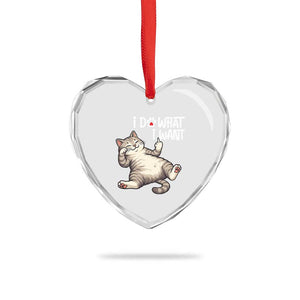 Funny Cat Heart Crystal Glass Ornament I Do What I Want TS12 Print Your Wear