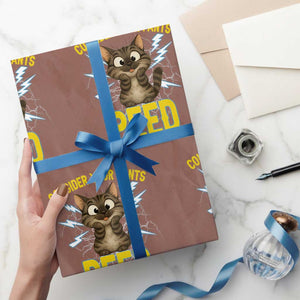 Funny Cat Lover Wrapping Paper Roll Consider Your Pants Peed Quote TS12 Mocha Print Your Wear