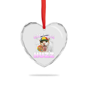 Funny Cat Meme Heart Crystal Glass Ornament Greetings Huzz TS14 Print Your Wear