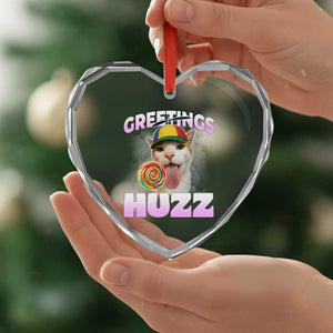 Funny Cat Meme Heart Crystal Glass Ornament Greetings Huzz TS14 Print Your Wear