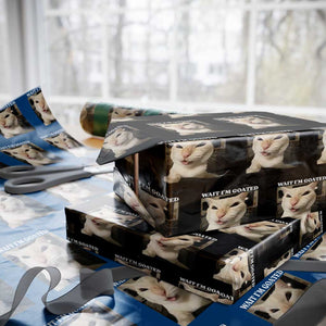 Funny Cat Meme Lover Wrapping Paper Roll Wait Im Goated TS12 Black Print Your Wear