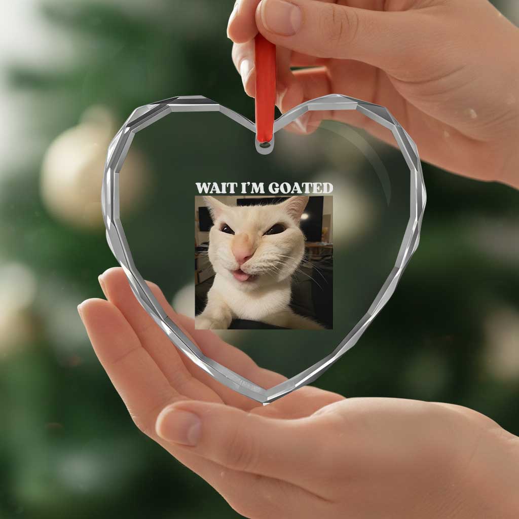 Funny Cat Meme Lover Heart Crystal Glass Ornament TS12 Print Your Wear