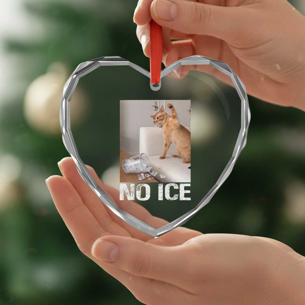 Funny Cat Meme No Ice Heart Crystal Glass Ornament Subtle FDT Political Satire Satirical Humor TS10 Print Your Wear