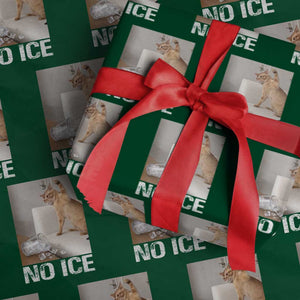 Funny Cat Meme No Ice Wrapping Paper Roll Subtle FDT Political Satire Satirical Humor TS10 Green Print Your Wear