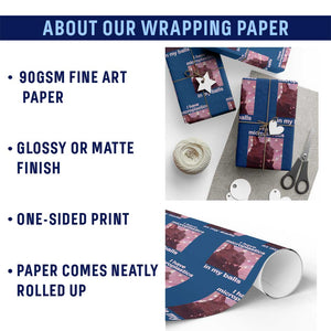 Funny Cat Meme Wrapping Paper Roll I Have Microplastics In My Balls Dank Meme TS10 Print Your Wear