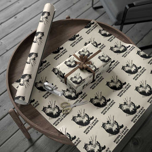 Funny Cat Mom Cat Lover Wrapping Paper Roll Mother I Am But Skin and Bones TS14 Beige Print Your Wear