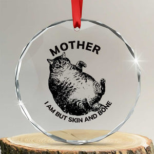 Funny Cat Mother I Am But Skin And Bone Crystal Glass Ornament TS11 Transparent Glass 3'' Circle Print Your Wear