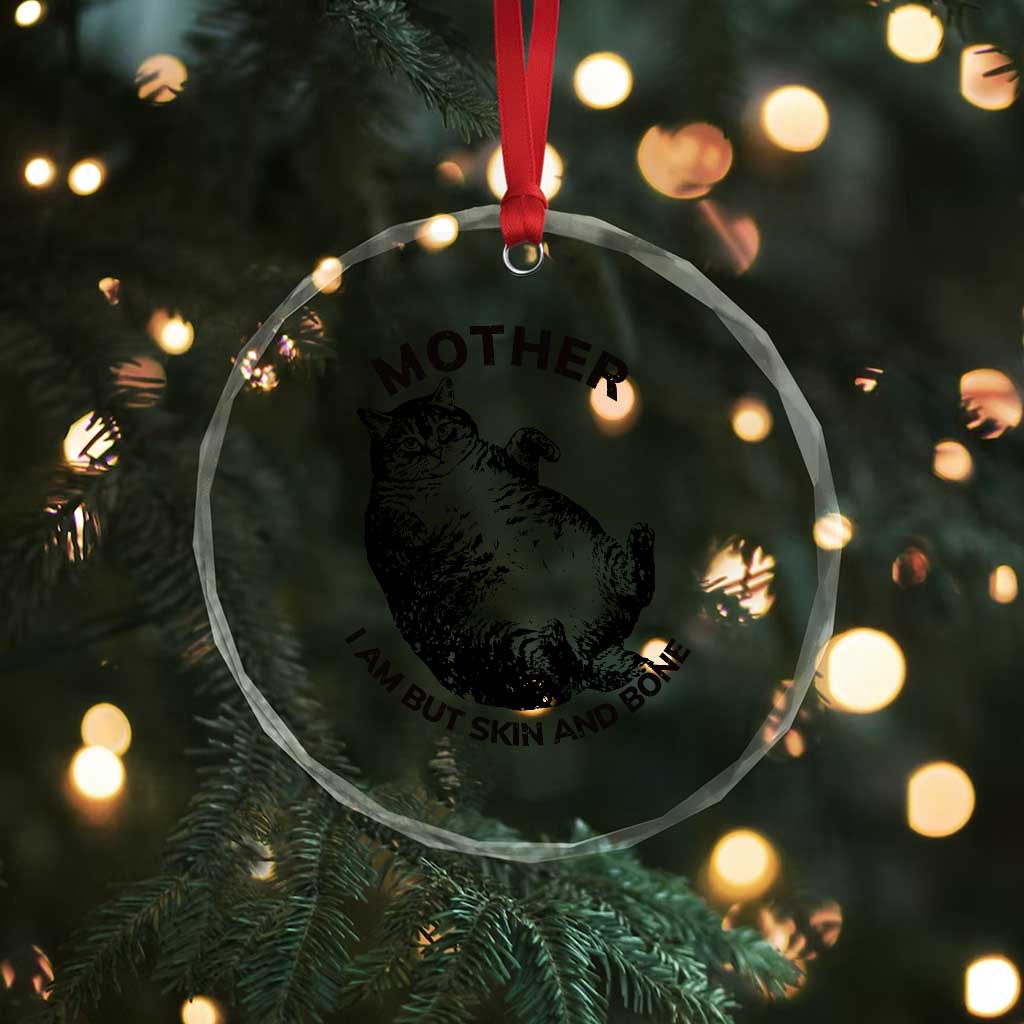 Funny Cat Mother I Am But Skin And Bone Crystal Glass Ornament TS11 Print Your Wear