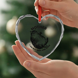 Funny Cat Mother I Am But Skin And Bone Heart Crystal Glass Ornament TS11 Print Your Wear