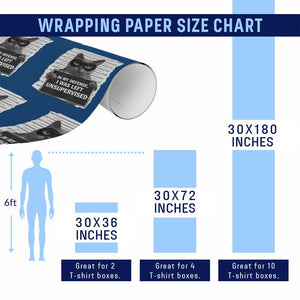 Funny Cat Mugshot Wrapping Paper Roll In My Defense I Was Left Unsupervised TS12 Print Your Wear