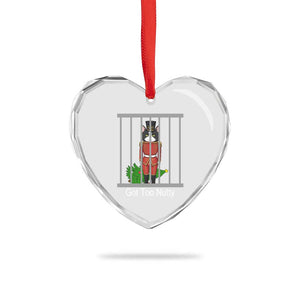 Funny Cat Nutcracker Christmas Heart Crystal Glass Ornament Got Too Nutty TS14 Print Your Wear