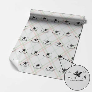 Funny Cat Riding Dinosaur Pixel Retro Wrapping Paper Roll This Is An Outrage