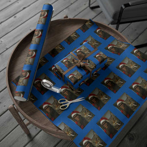 Funny Cat Selfie Bigfoot Xmas Sasquatch Wrapping Paper Roll TS14 Blue Print Your Wear