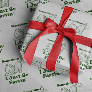 Funny Cat Sometimes I Just Be Fartin Wrapping Paper Roll Pet Lover TS12 White Print Your Wear