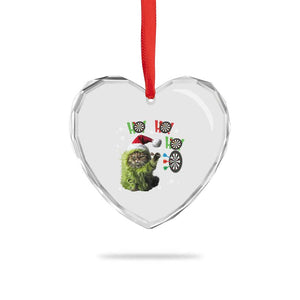 Funny Cat Throwing Dart Ho Ho Ho Heart Crystal Glass Ornament Christmas Gift For Dart Player TS12 Print Your Wear