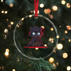 Funny Cat Vader Kitten Playing Darts Crystal Glass Ornament Space Scifi Dartist Gift TS12 Print Your Wear