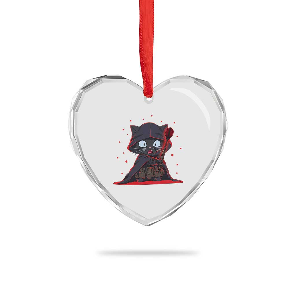 Funny Cat Vader Kitten Playing Darts Heart Crystal Glass Ornament Space Scifi Dartist Gift TS12 Print Your Wear