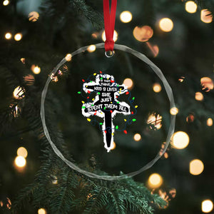 Funny Cat Xmas Crystal Glass Ornament Pussy-cat If That Thing Had Nine Lives She Just Spent Them All Meowy Catmas Gift TS10 Print Your Wear