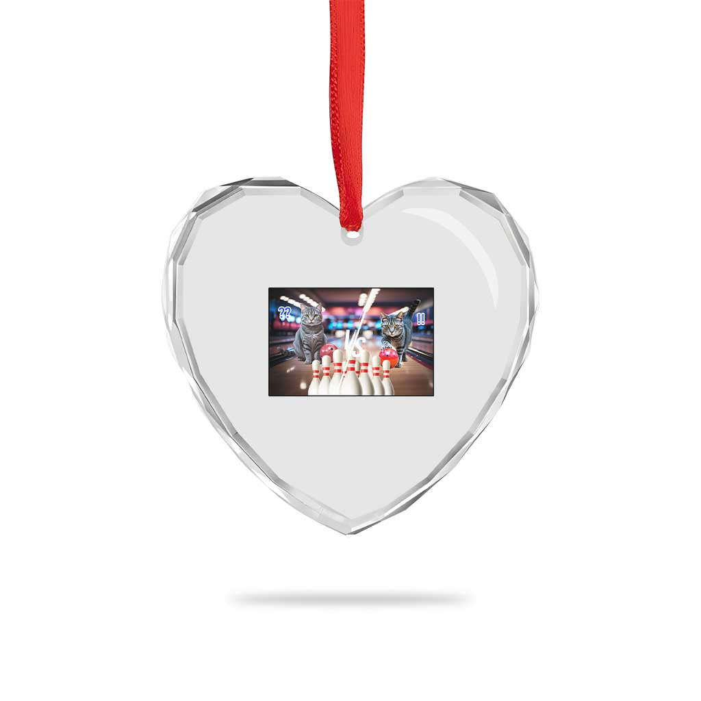 Funny Cats Bowling Battle Heart Crystal Glass Ornament Gift For Cat Lovers TS12 Print Your Wear