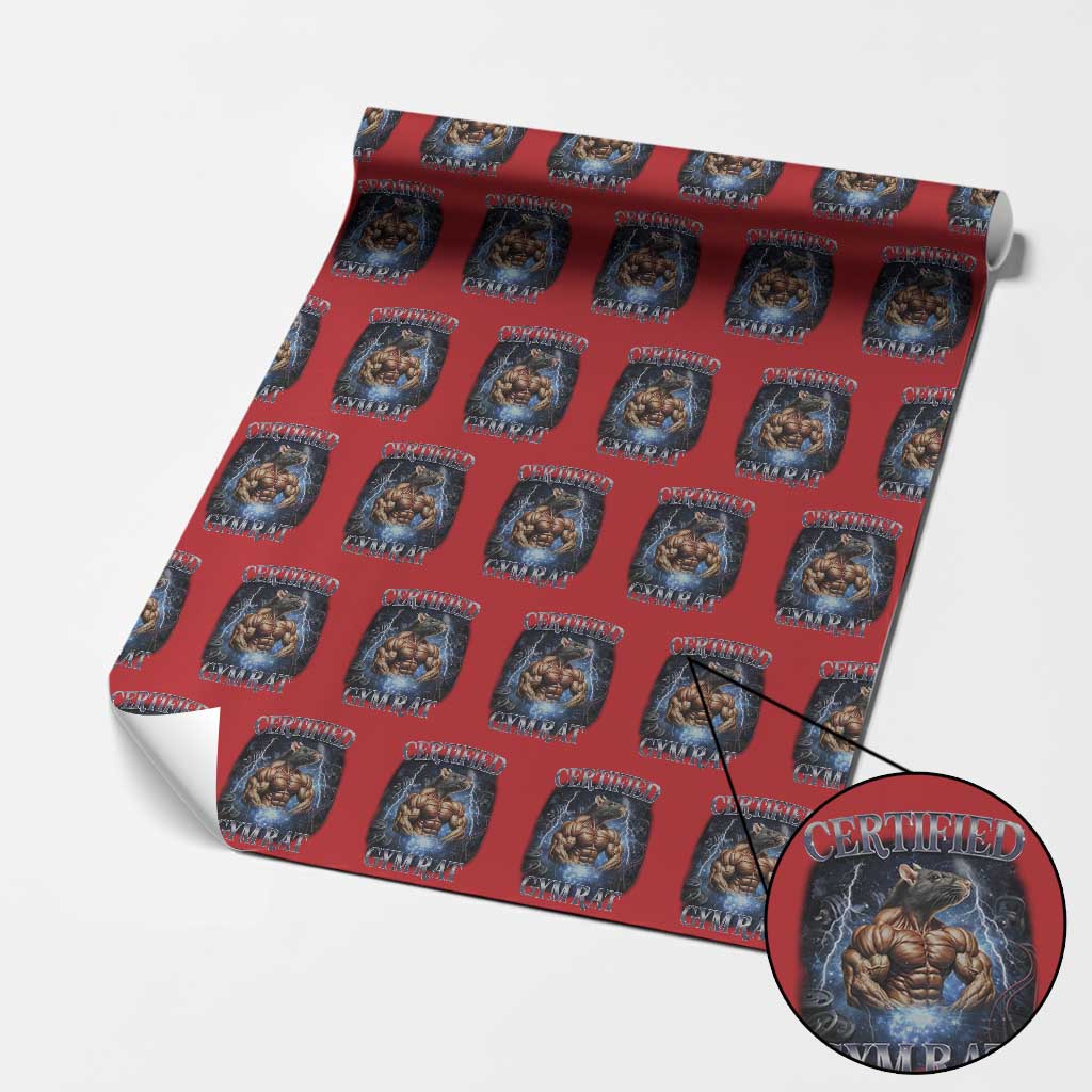 Funny Certified Gym Rat Wrapping Paper Roll Fitness Bodybuilding Gym Lovers Meme TS11 Red Print Your Wear