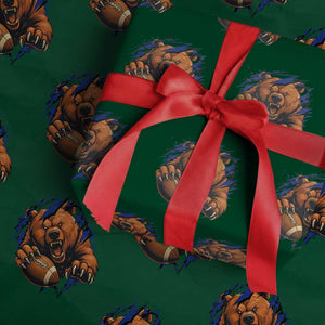 Funny CFB Game Day Wrapping Paper Roll Football Lover TS11 Green Print Your Wear