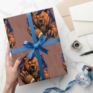 Funny CFB Game Day Wrapping Paper Roll Football Lover TS11 Mocha Print Your Wear