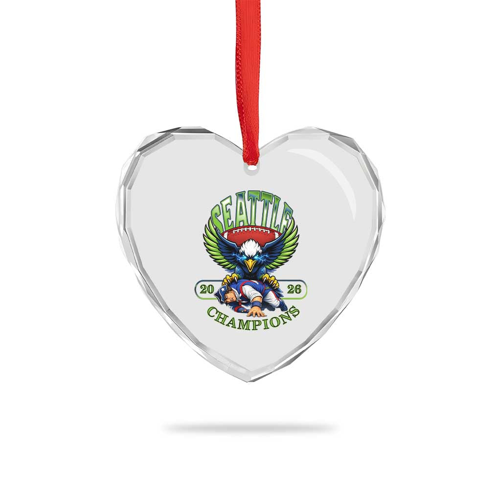 Funny Champion Seattle Dominates New England Heart Crystal Glass Ornament 12s Fan Pride TS12 Print Your Wear