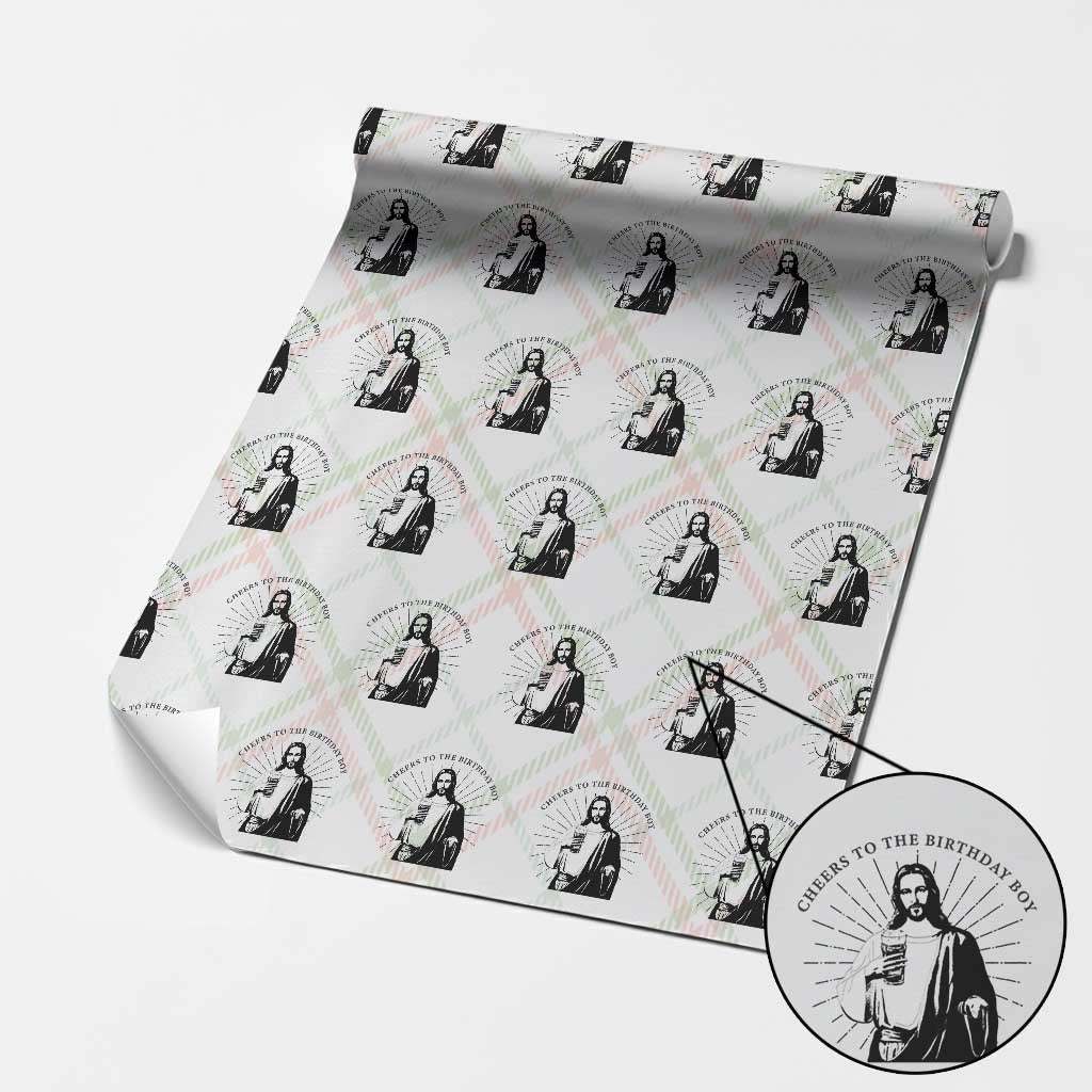 Funny Cheers To The Birthday Boy Wrapping Paper Roll Christmas Christian Faith TS11 Christmas Plaid Print Your Wear