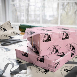 Funny Cheers To The Birthday Boy Wrapping Paper Roll Christmas Christian Faith TS11 Light Pink Print Your Wear