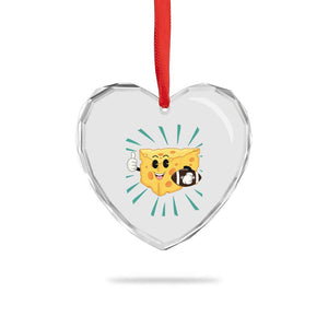Funny Chz Head Football Player Sports Gift Idea Heart Crystal Glass Ornament TS12 Print Your Wear