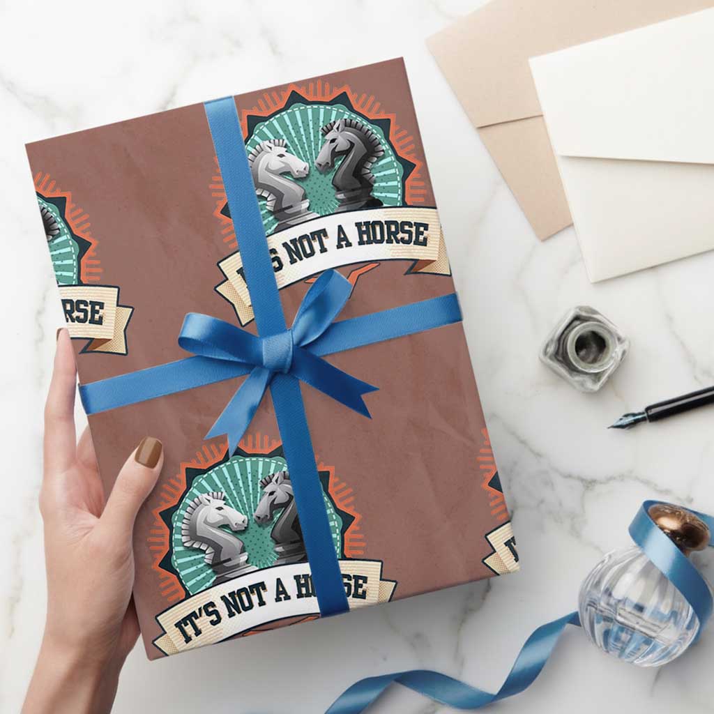 Funny Chess Lover Wrapping Paper Roll It's Not A Horse Knight Horse
