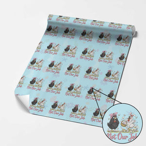 Funny Chicken Bunny Ears Wrapping Paper Roll Not Our Job Easter Gift TS12 Light Blue Print Your Wear