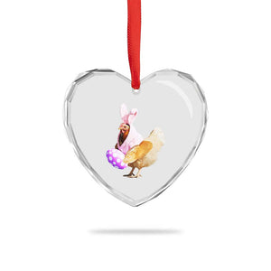 Funny Chicken Bunny Heart Crystal Glass Ornament Happy Easter Eggs Farm TS02 Print Your Wear