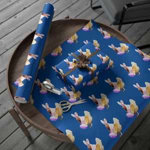 Funny Chicken Bunny Wrapping Paper Roll Happy Easter Eggs Farm TS02 Blue Print Your Wear