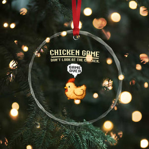 Funny Chicken Crystal Glass Ornament Game Dont Look At The Chicken TS10 Print Your Wear