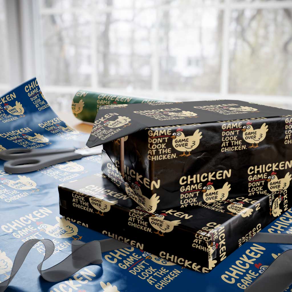 Funny Chicken Game Dont Look At The Chicken Wrapping Paper Roll TS10 Black Print Your Wear