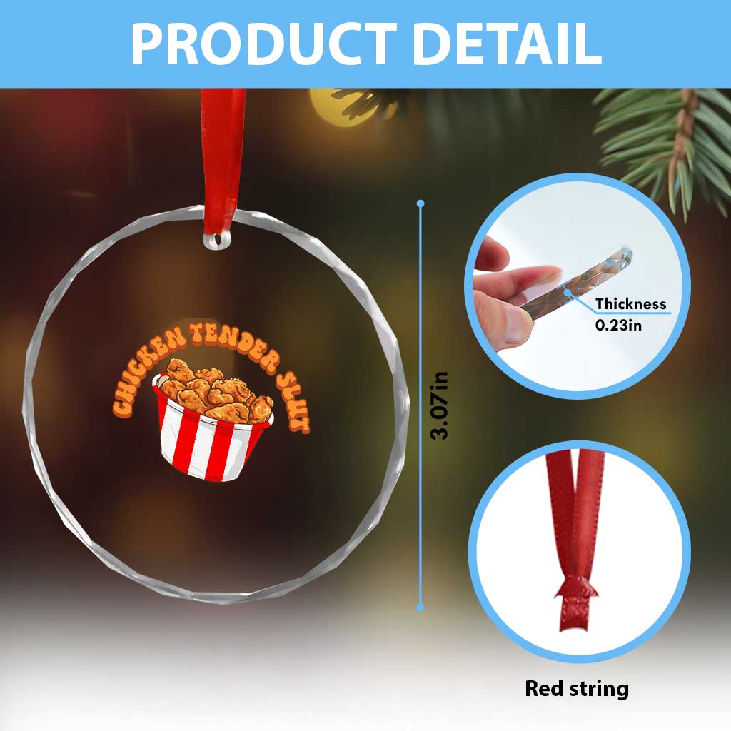 Funny Chicken Tender Slut Crystal Glass Ornament Tendies Bucket TS02 Print Your Wear